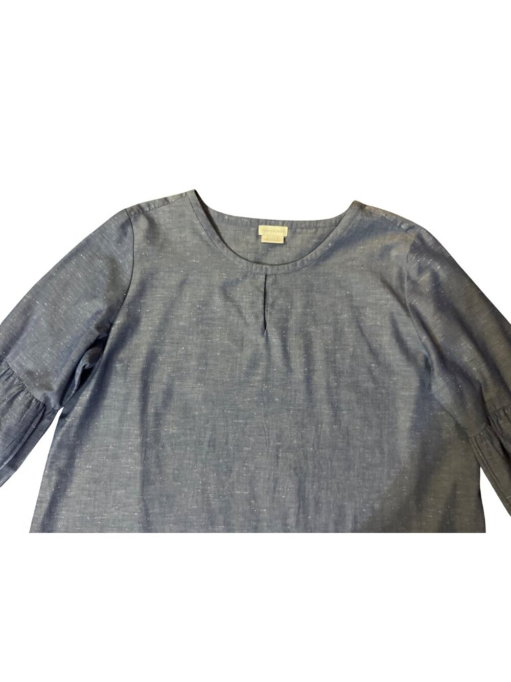 Van Heusen Studio Womens XL Blue Heather 3/4 Sleeve Top Cotton Blend Used - Picture 11 of 12